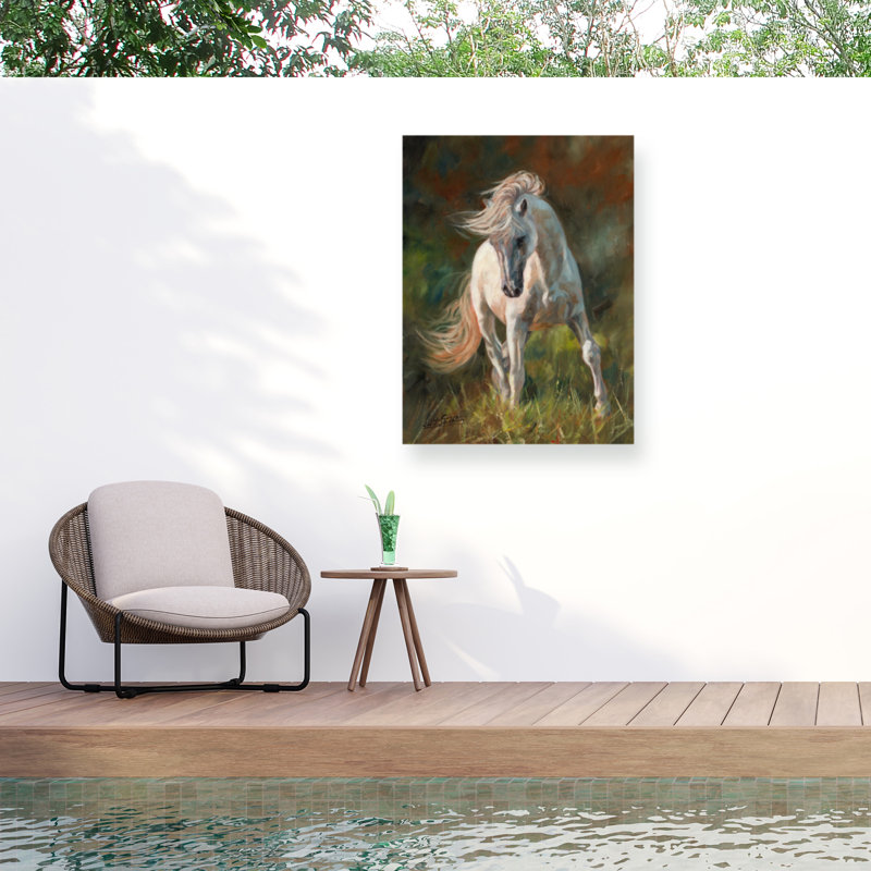 Toile pour l'extérieur David Stribble WHITE HORSE, H 24 po x l 32 po
