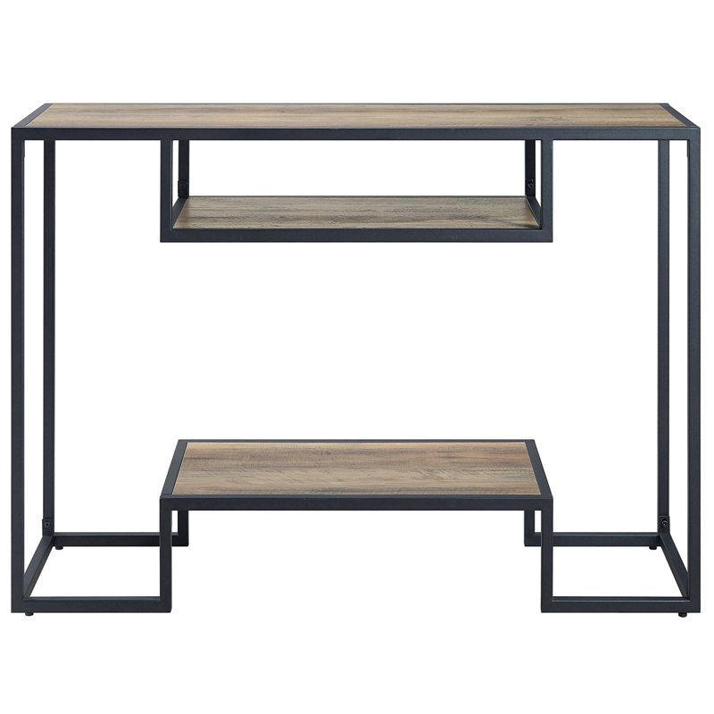 Chêne rustique et meubles noirs avec tablette de rangement supplémentaire - Finition de table industrielle polyvalente pour