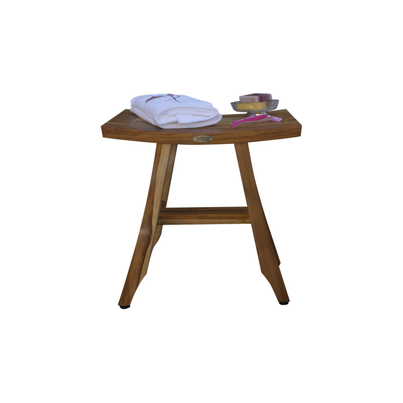 Satori by EcoDecors, Teak Shower Bench, Teak Shower Stool, Teak Stool for Inside Shower, Small Shower Stool, Teak Foot Rest, Teak Shower Bench For Inside Shower, in Earthy Teak