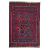 Hand-Knotted High-Quality Red and Purple Area Rug