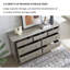 59.06"Grey Solid + Manufactured Wood Seven-Drawer Cabinet