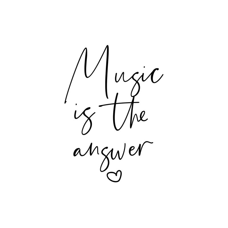 Music Is The Answer by Mambo Art Studio - Wrapped Canvas Print, 30.48cm H x 20.32cm W x 1.91cm D