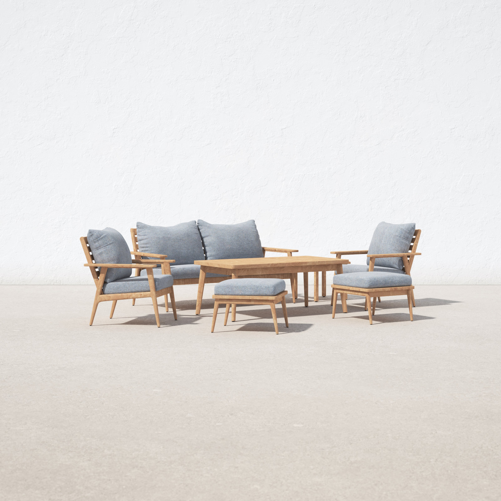 Tempo Teak 6 - Person Patio Conversation Set with Cushions