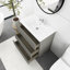 30 po Meuble-lavabo autoportant gris avec lavabo intégré en céramique