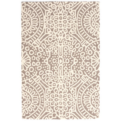 Temple Taupe Hand Micro Hooked Wool Rug