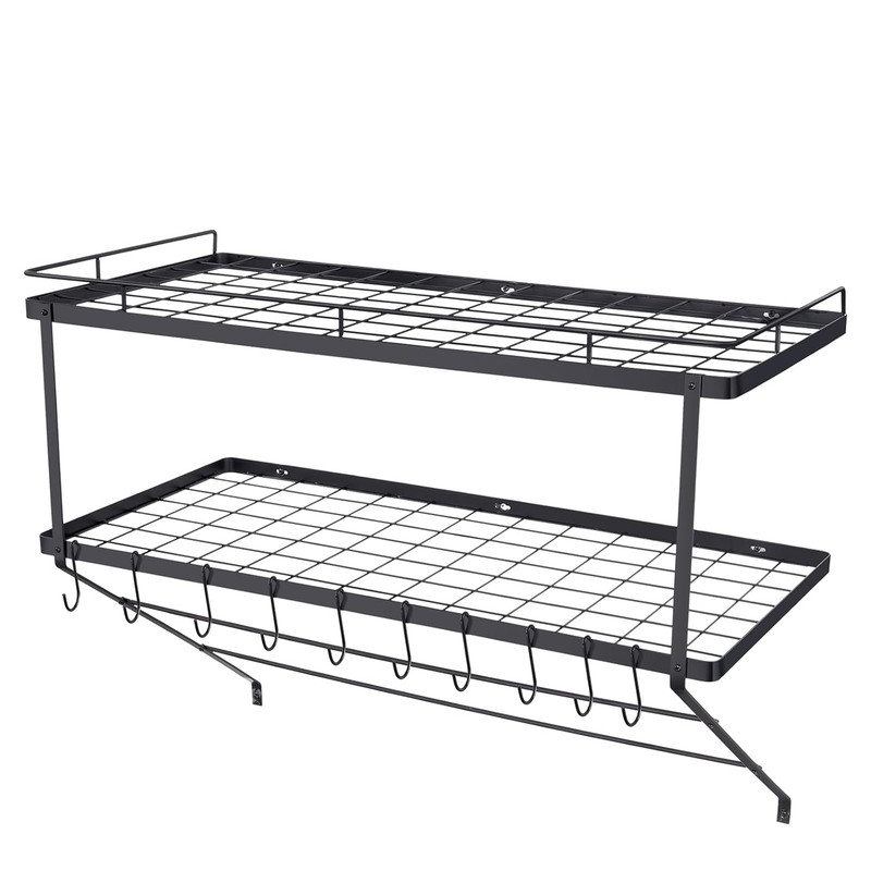 Prep & Savour Steel Rectangle Wall Mounted Pot Rack | Wayfair