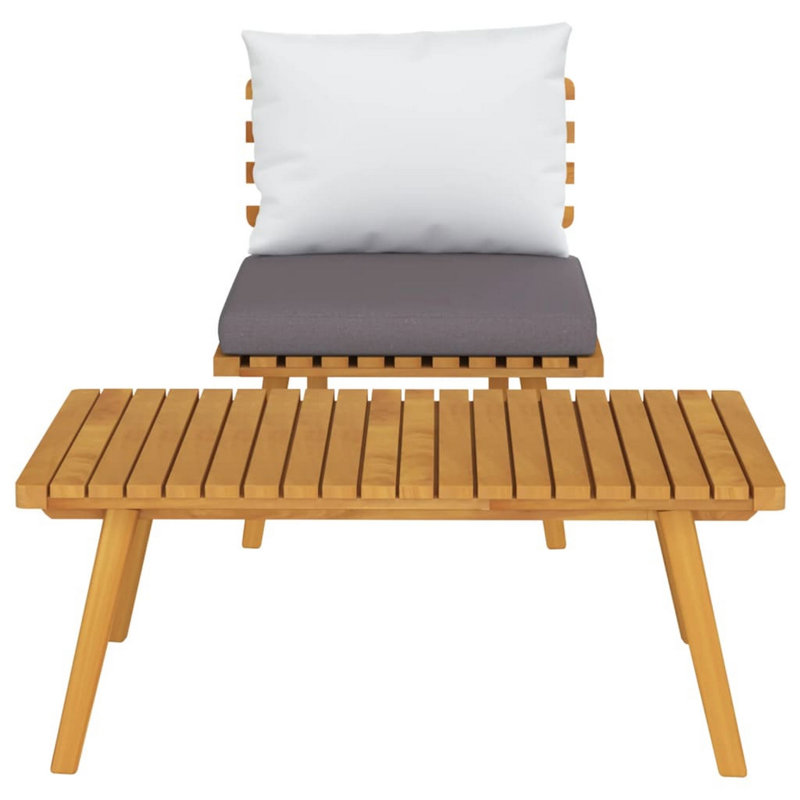 Roma 2Pc Modular Outdoor And Table Set, Solid Wood, Gray, White