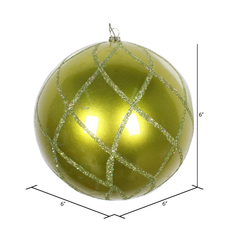 6” Silver Glittered Net Ball Ornament