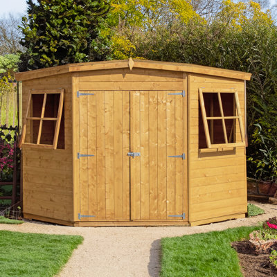 Corner Shed Shiplap with Double Doors