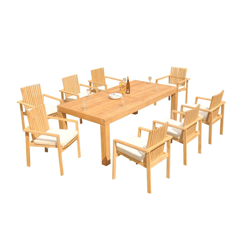 Outdoor 6 - Piece Teak Dining Set
