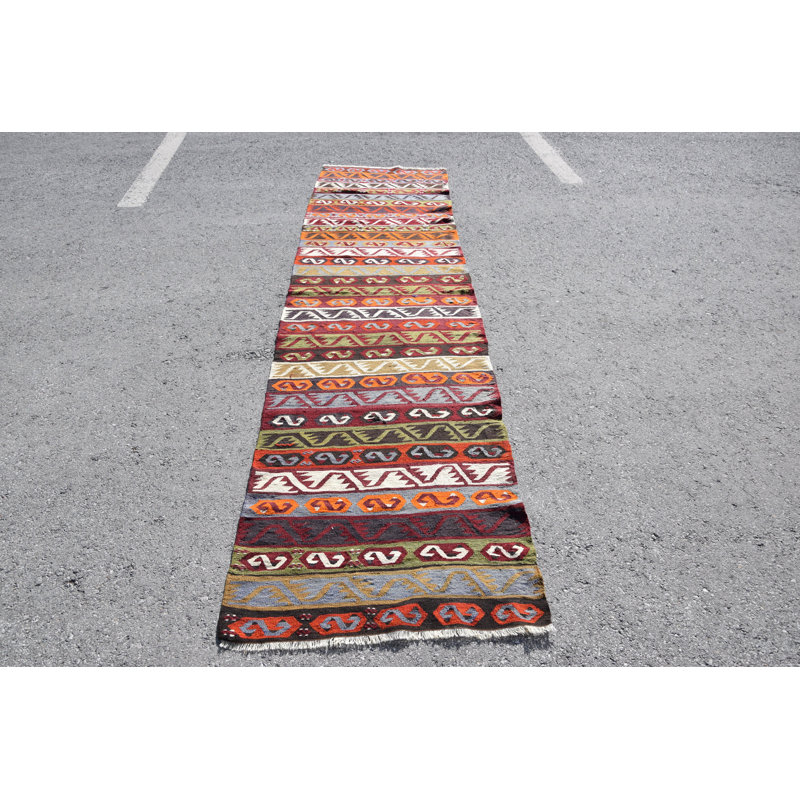 Tapis de style kilim turc rétro fabriqué à la main dans des couleurs vives pour un décor bohème