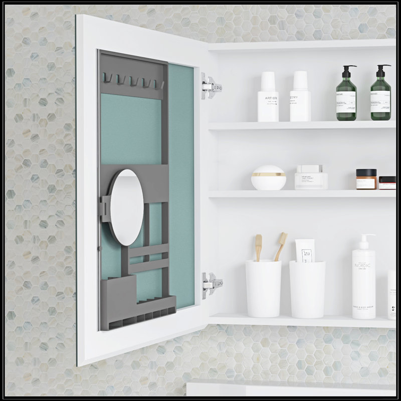 Pharmacie à miroir sans cadre l 24 po x H 26 po, H 24 po x l 26 po x P 4,8 po