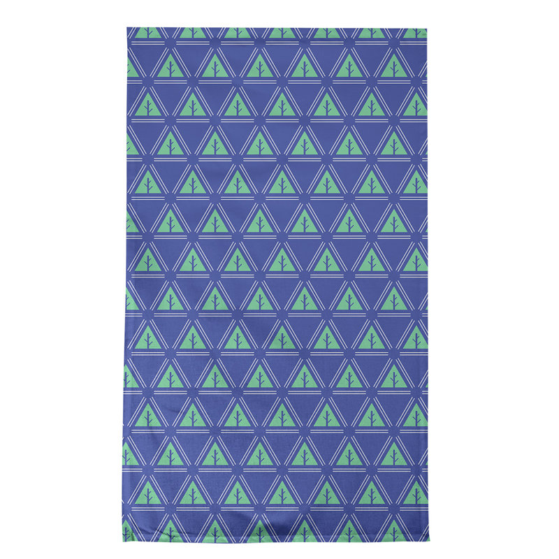 Serviette de thé minimaliste en sapin monochrome Theo Nath, Vert / Bleu / Blanc, Polyester sergé