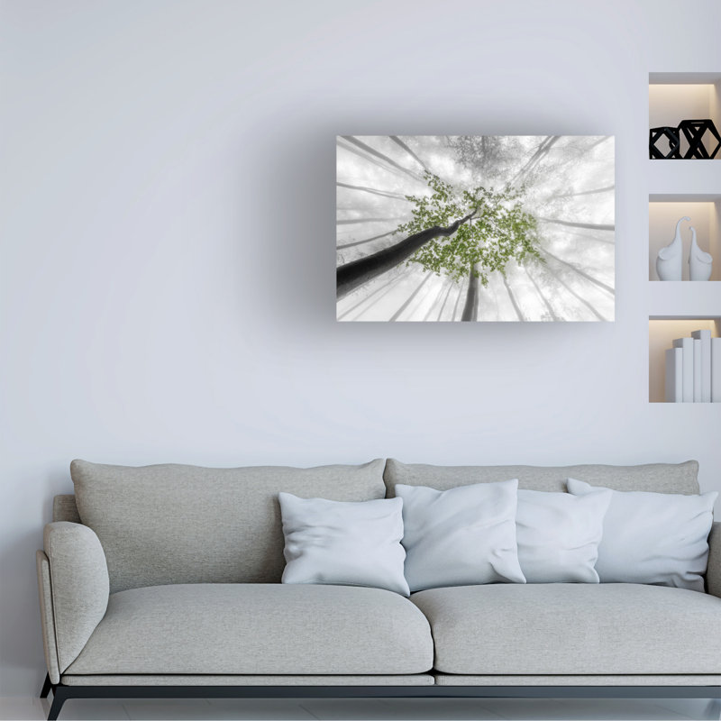 Art sur toile, feuilles vertes deologi, H 12 po x l 19 po x P 2 po