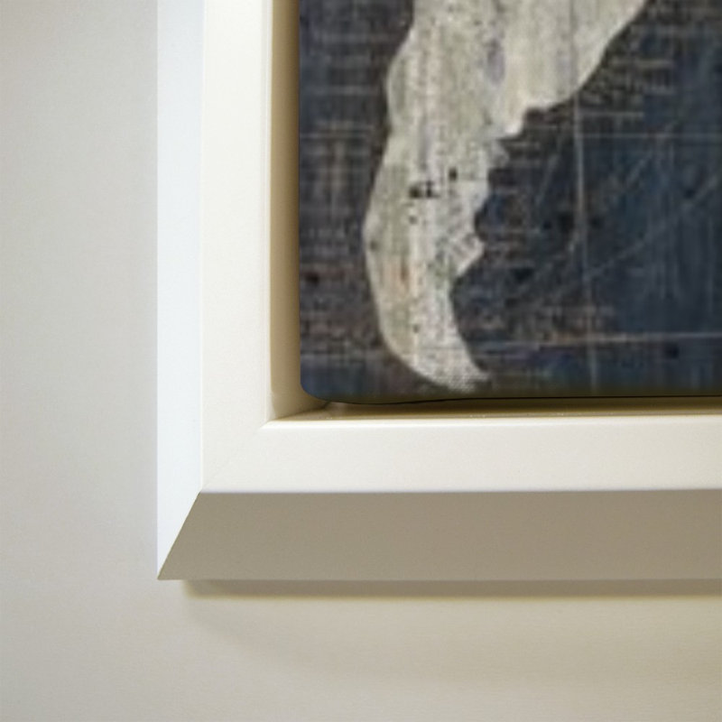 «Old World Map Blue» par Wild Apple Portfolio - impression sur toile, H 24 po x l 24 po, Blanc