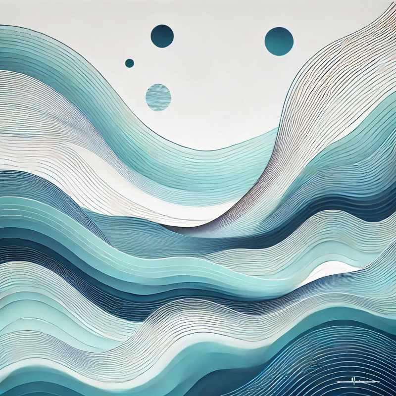 «Ocean Symphony», art abstrait sur toile tendue, H 12 po x l 12 po x P 1 po