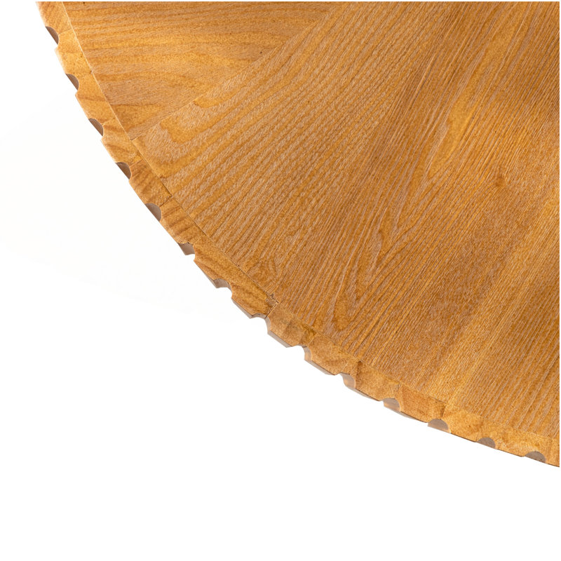 Table basse ronde 35,4 po, Plateau naturel / base brune