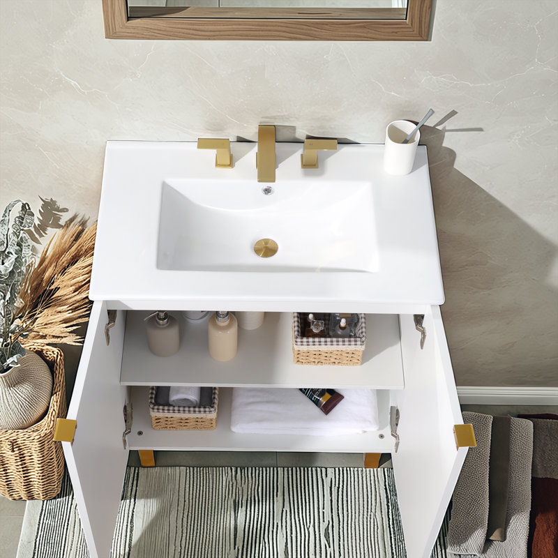 Meuble-lavabo simple 30 po blanc moderne