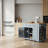 Large Black Kitchen Island with Power Outlet & 2 Bar Stools, Storage Cabinet, Drop Leaf, Drawers-1422876861
