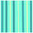 Teal Yellow Stripes Quilted Bedspread All Sizes-128572773