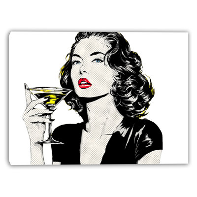 Midnight Martini Wrapped Canvas Wall Art