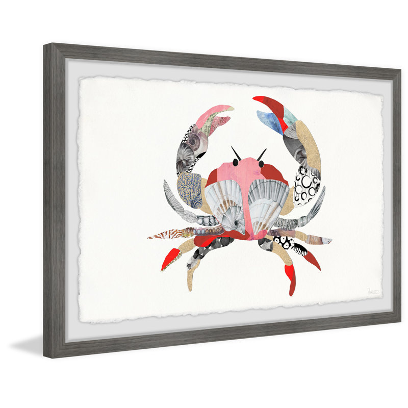 Crabe mosaïque - cadre photo, H 24 po x l 36 po x P 1,5 po