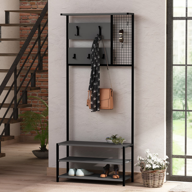 Chantal Hall Tree 78cm Wide, Anthracite
