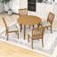 Ensemble de table de salle à manger 5 pièces, table ronde extensible avec abattant et 4 chaises rembourrées-976014816
