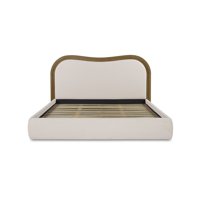 Camilla King Bed Oat, White, Queen