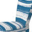 Chaise d'appoint rembourrée à motif grunge à rayures bleues et blanches