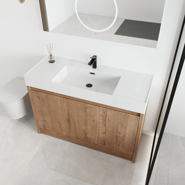 Latitude Run® 48'' Single Sink Freestanding Bathroom Vanity,with 3 ...
