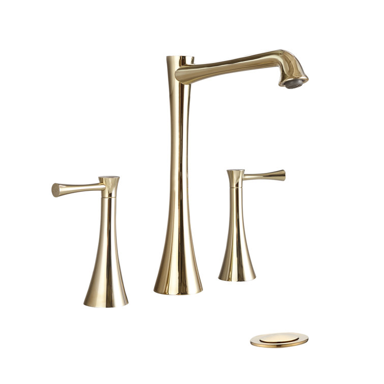 Widespread 2-handle Bathroom Faucet with Drain Assembly