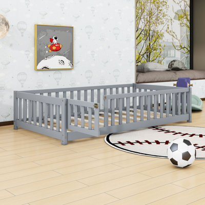 Wooden Floor Bed With Slats by Harriet Bee