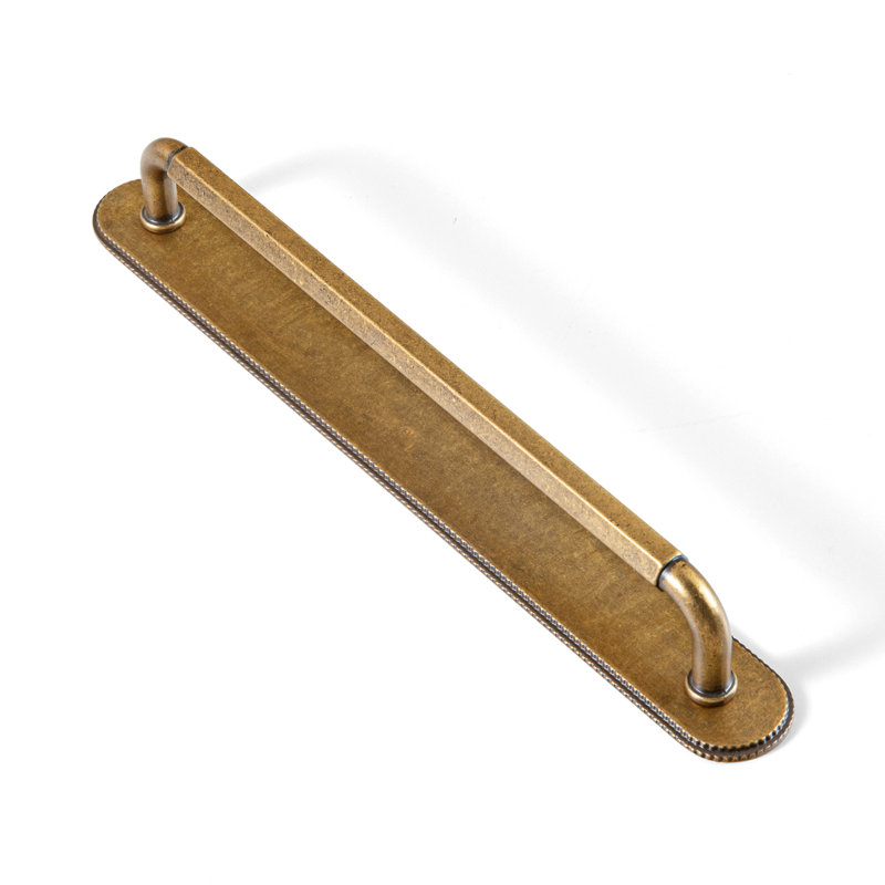 Ensemble de poignées de bar classiques avec contre-plaque (G019), 7 3/5", Laiton antique