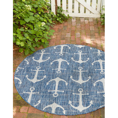 Glidden Geometric Power Loom Polypropylene Plastic Rug