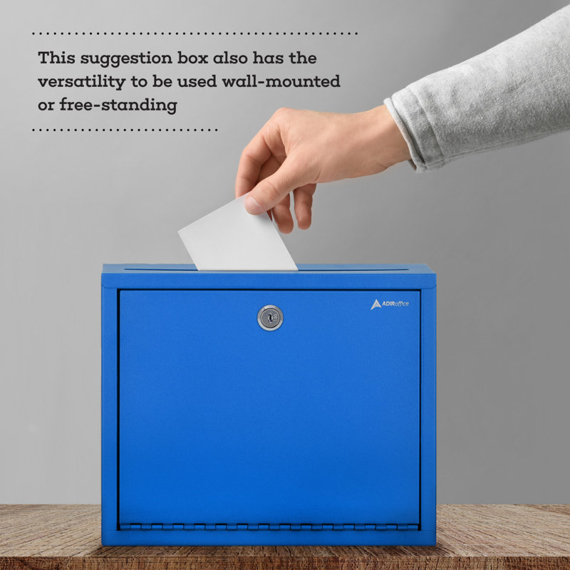 Large Mailbox Steel Multi-Purpose Secure Drop Box, Blue