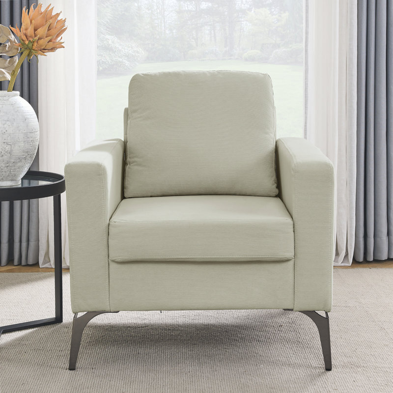 Fauteuil Keito, Velours côtelé beige