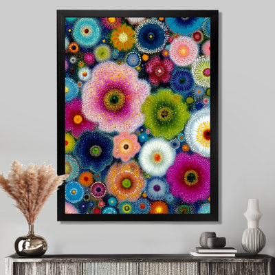 «Vibrant Flower Wall Horizon», reproduction d'art sur toile abstraite, art abstrait rose