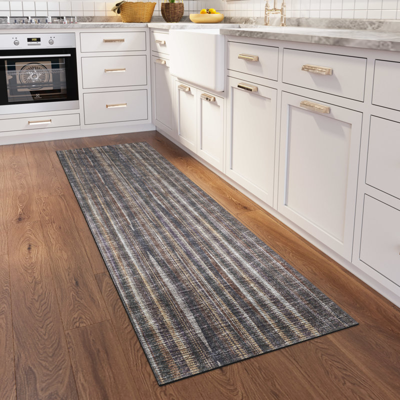 Haruko Washable Striped Indoor / Outdoor Rug, Runner 2'3" x 7'6"