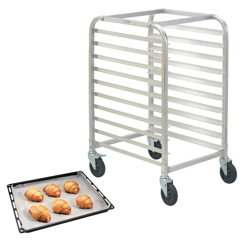 10-Tier Aluminum Commercial Bakery Rack with Wheels