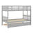 Rubber Wood Bunkbed With Trundle And Ladder,Convertible Into Two Beds-1911151971