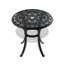 3 coussins de patio en aluminium coulé, noir, coussins de couleur aléatoire pour véranda, chaises empilables, table ronde avec trou pour parasol
