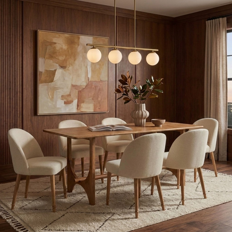 Wishbone Base Mango Wood Dining Table