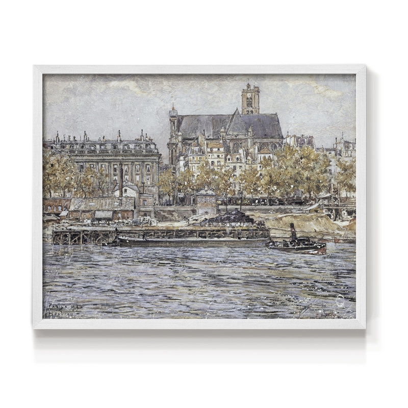 Paysages rétro-DV-impression encadrée - réarmable, H 11 po x l 14 po, Blanc