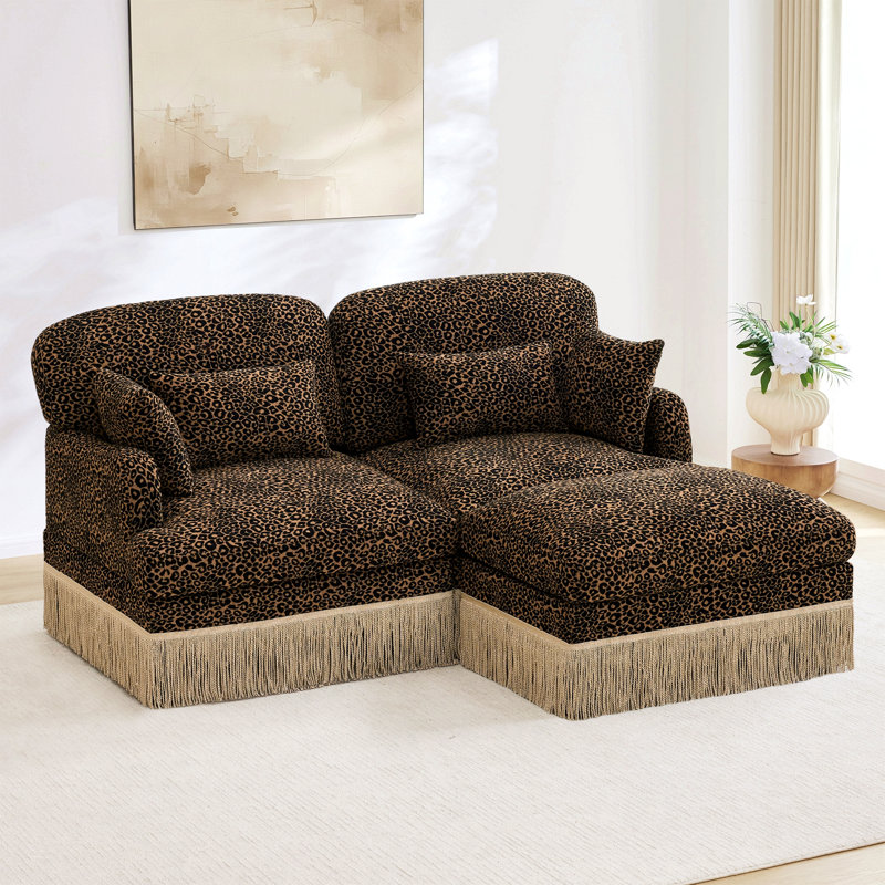 Canapé Comfy Chenille Leopard, Brun