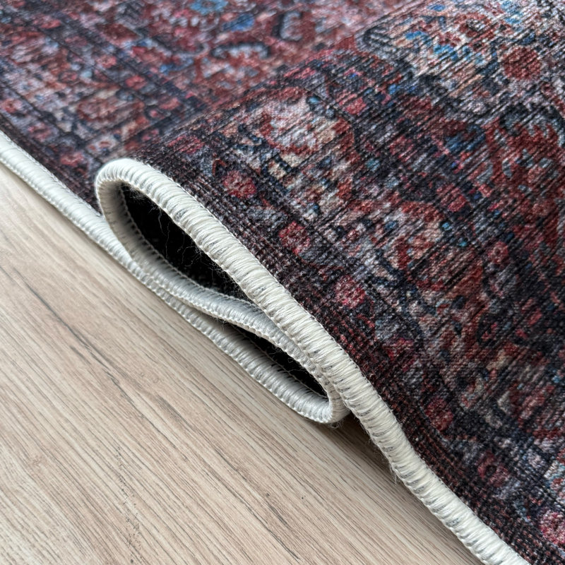 Tapis antidérapant en coton bleu Mahal, Tapis de couloir 2 pi 2 po x 21 pi