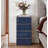 Claverton 23.8''H Modern Grid-Tiled Navy Blue Accent Table-1381761703