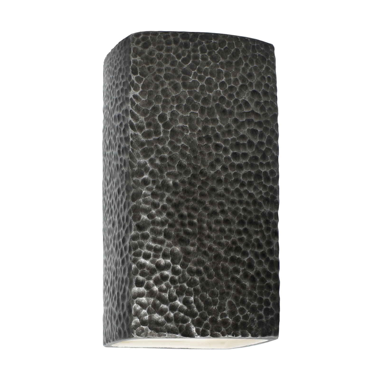 Nomad Outdoor Ceramic LED Wall Light, Hammered Pewter, Integrated LED, 9.5" H x 5.25" W x 4.5" D