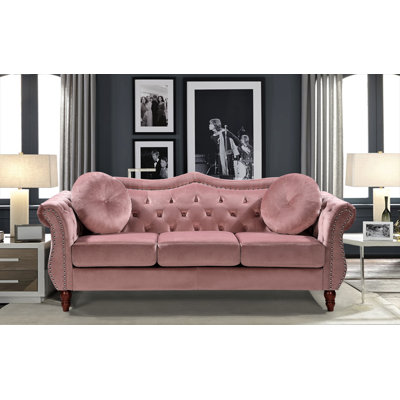 Garduno 79.5" Velvet Rolled Arm Sofa