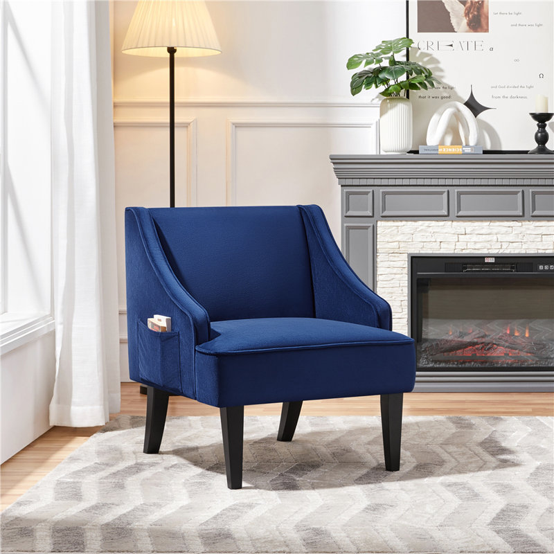 Douds Upholstered Armchair, Blue